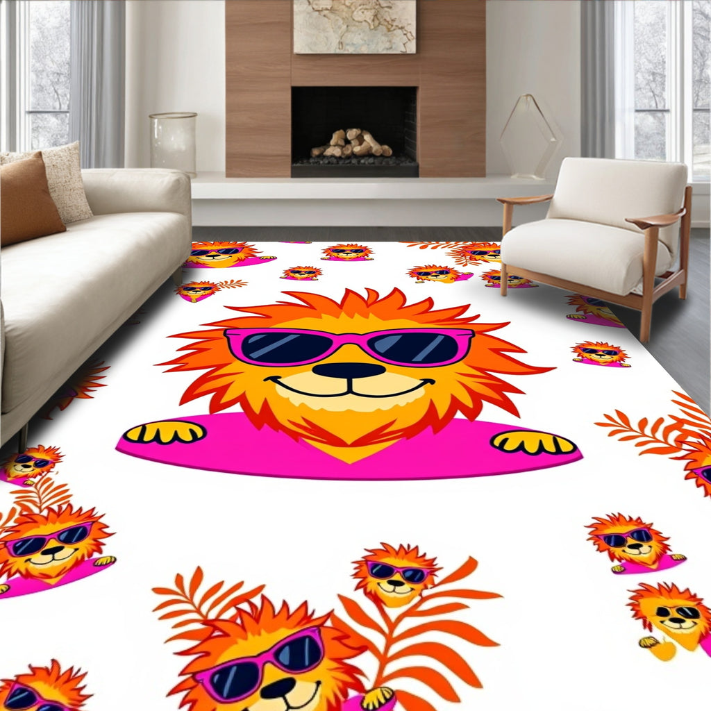 Cool Lion Sunglasses Tropical Ferns Rug