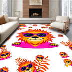Cool Lion Sunglasses Tropical Ferns Rug