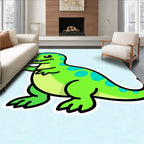 Charming Green Spoted Dinosaur Rug