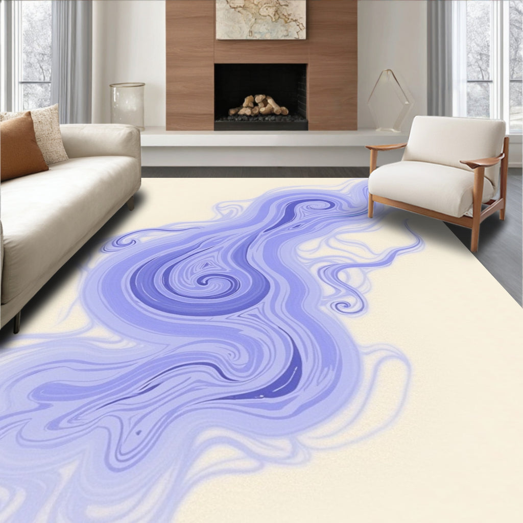 Amethyst Cloud Swirl Abstract Rug