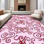 Ornate Crimson Swirl Bloom Rug