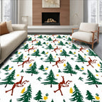 Green Forest Red Dancer Yellow Stars Rug