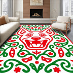 Crimson Fox Floral Swirl Rug