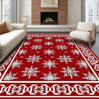 Crimson Snowfall Celestial Arrangement Rug