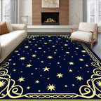 Cosmic Starry Night Celestial Border Rug