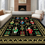 Black Nutcracker Soldier Royal Border Rug