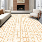 Pale Peach Architectural Grid Rug
