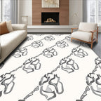 Monochromatic Abstract Floral Chain Rug