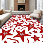 Red Starburst Scatter Rug