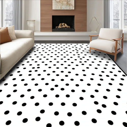 Black Dot Scattered Contemporary Rug