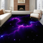 Cosmic Purple Nebula Starry Rug