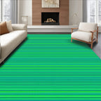 Vibrant Lime Blue Stripe Rug