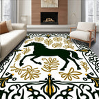 Dark Horse Golden Leaf Border Rug