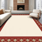 Crimson Golden Circle Border Rug