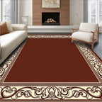 Rich Crimson Filigree Border Rug