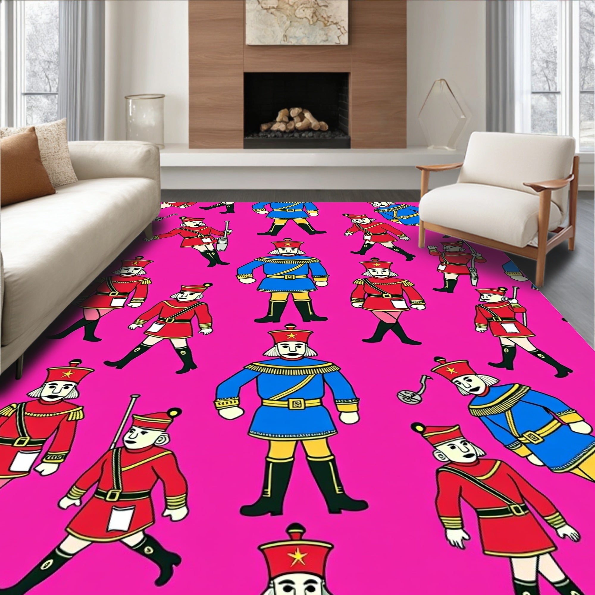 Pink Bold Soldier Repeat Rug