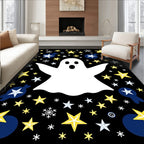 Whimsical Ghost Stars and Snowflakes Rug