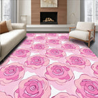 Pink Rose Garden Floral Arrangement Rug