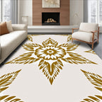 Golden Leaf Starburst Medallion Rug