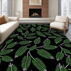 Green Leaf Branch Line Art Rug