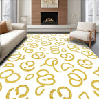 Golden Swirls Abstract Composition Rug