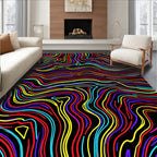 Vibrant Wavy Line Abstract Rug