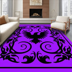 Black Raven Floral Filigree Purple Rug