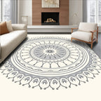 Gray Mandola Medallion Sunburst Rug