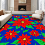 Bold Red Floral Garden Bloom Rug