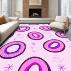Amethyst Geode Shaped Pink Watercolor Rug
