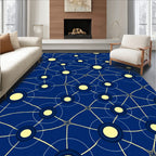 Deep Blue Radiant Network Circles Rug