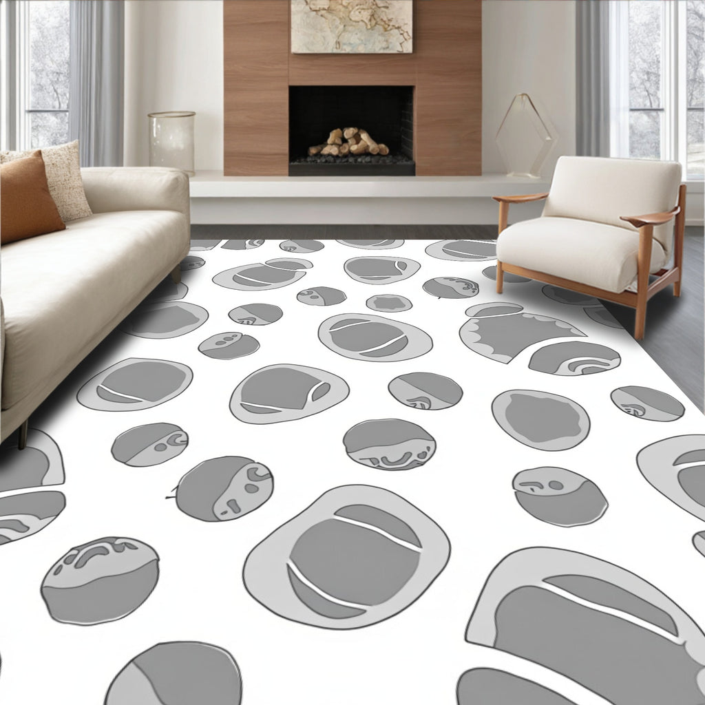 Gray Pebble Scatter Rug