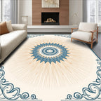 Blue Sunburst Circular Medallion Rug