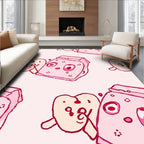 Whimsical Pink Heart Milk Carton Repeat Rug