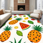 Watercolor Fruit Medley Pineapple Lemon Rug