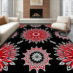 Crimson Red Starburst mandala Rug