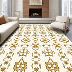 Golden Vintage Floral Medallion Rug