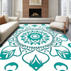 Teal Medallion Mandala Art Rug