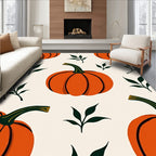 Rustic Orange Pumpkin Leaf Scatter Rug