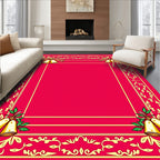 Golden Bells Crimson Border Ornament Rug