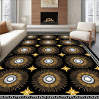 Radiant Sunburst Geometric Gold Rug