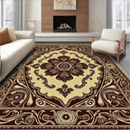 Rich Bronze Floral Medallion Radiance Rug