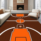 Orange Court Basketball Court Rug