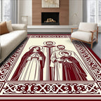 Sacred Family Crimson Border Rug