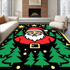 Retro Santa Festive Forest Stars Rug