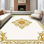 Gilded Floral Medallion Border Rug
