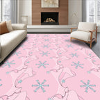 Pastel Pink Swirling Ribbon Starbursts Rug