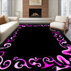 Vibrant Pink Swirl Border Rug