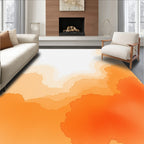 Warm Orange Layered Watercolor Organic Rug