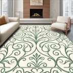 Green Floral Scrollwork Ornament Rug